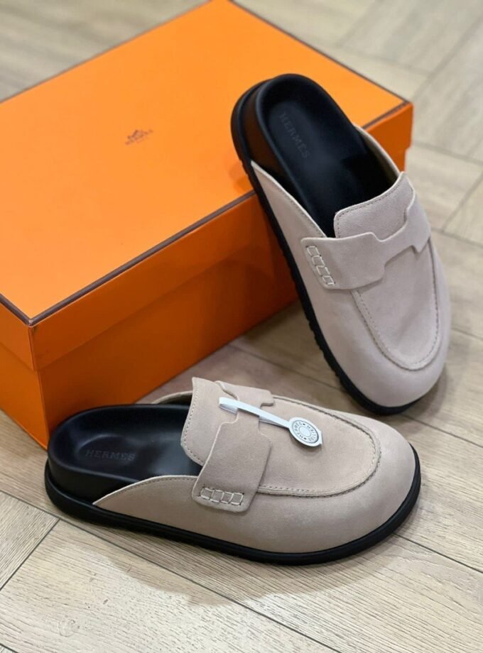 Hermès Luxury Mule Slippers Beige