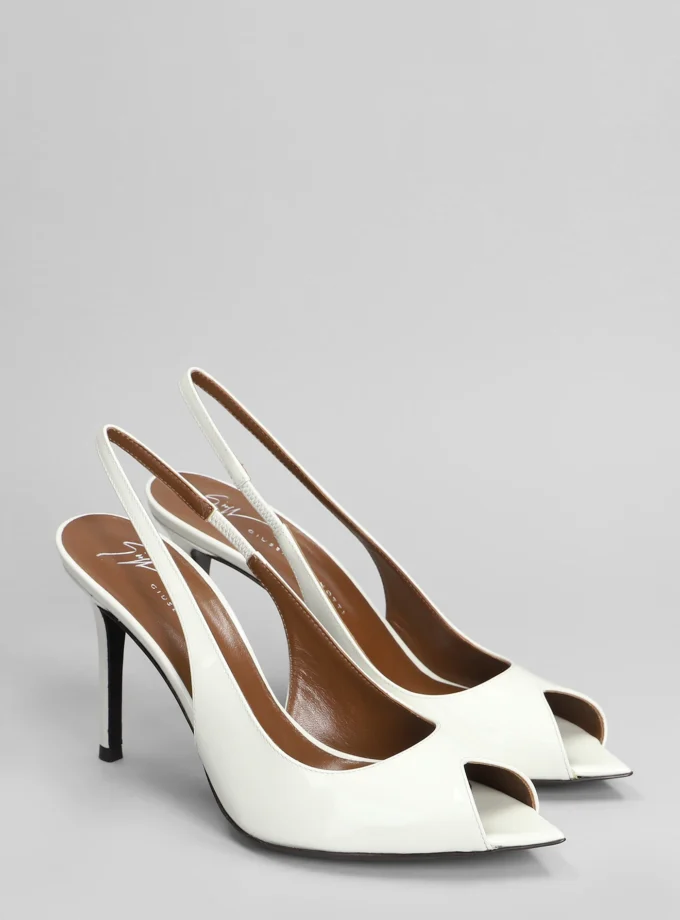 Giuseppe Zanotti Intriigo Open-Toe Slingback Sandals White