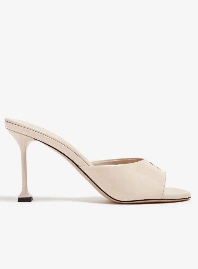 Miu Miu Patent Leather Mules Nude