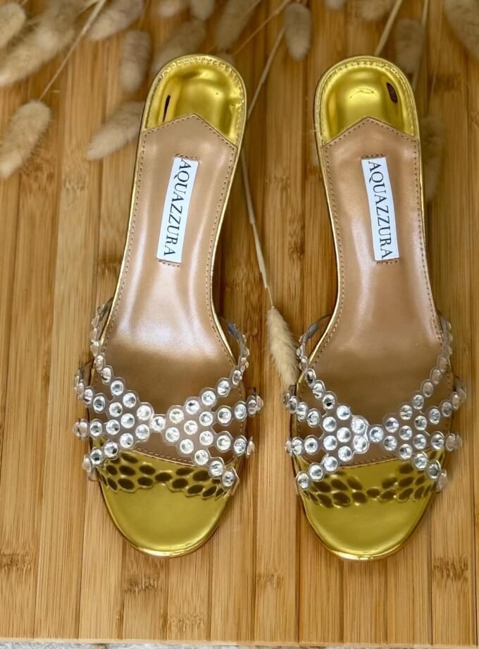 Aquazzura High-Heeled Sandals In Gold