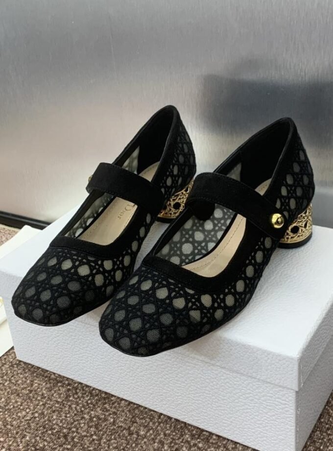 Dior Mesh Dior Baby D Ballet Pump Black