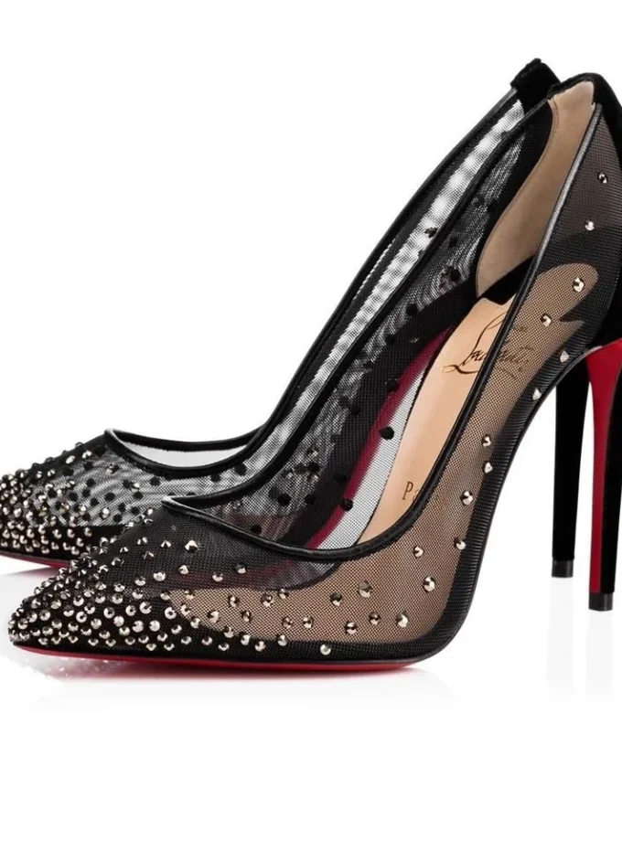 Christian Louboutin Follies Strass Black Pumps