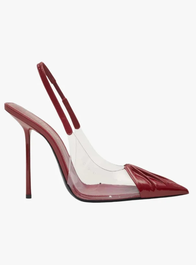 Saint Laurent Red Chica Slingback Pointed Toe Pumps