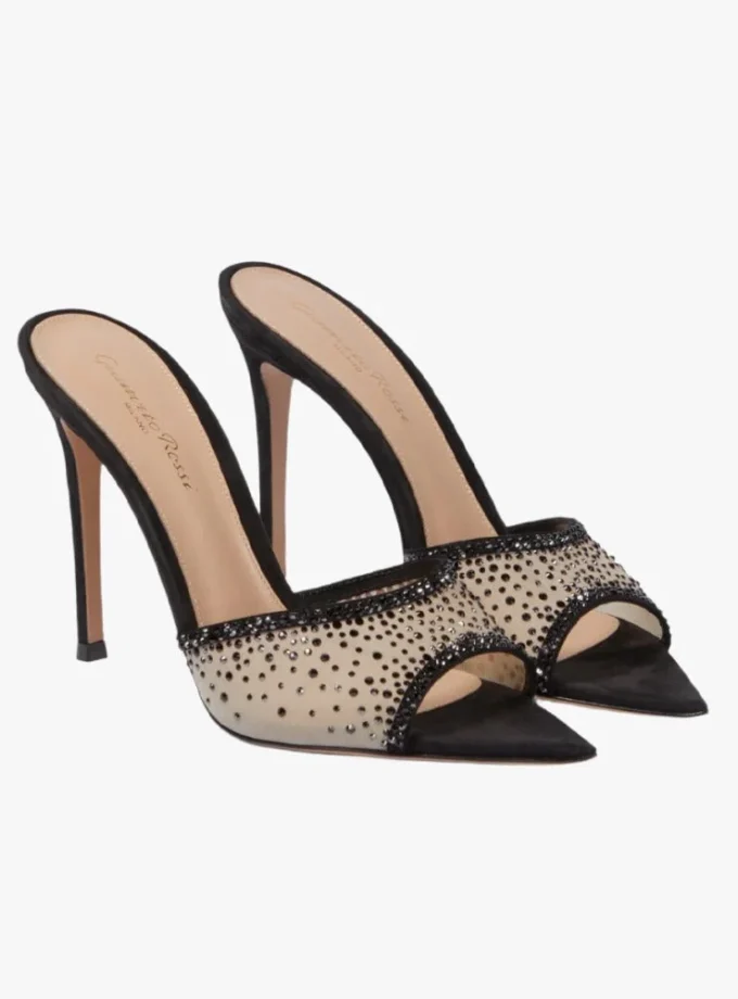 Gianvito Rossi Rania Mule 85 Black White