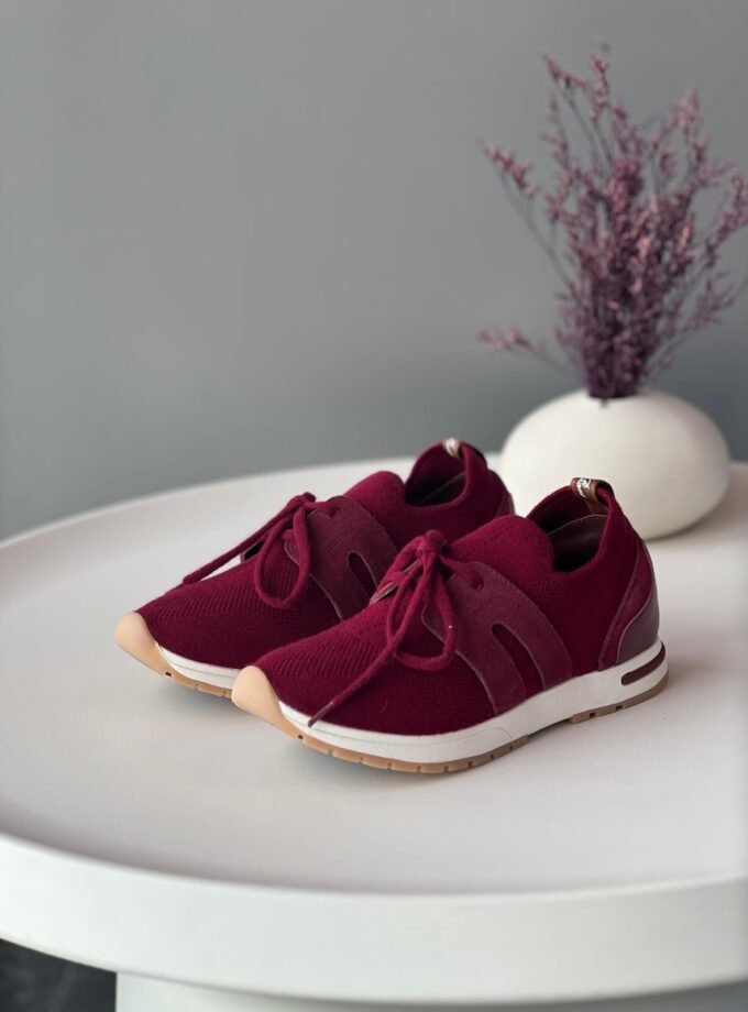 Loro Piana Maroon 360 LP Lady Flexy Walk Sneaker