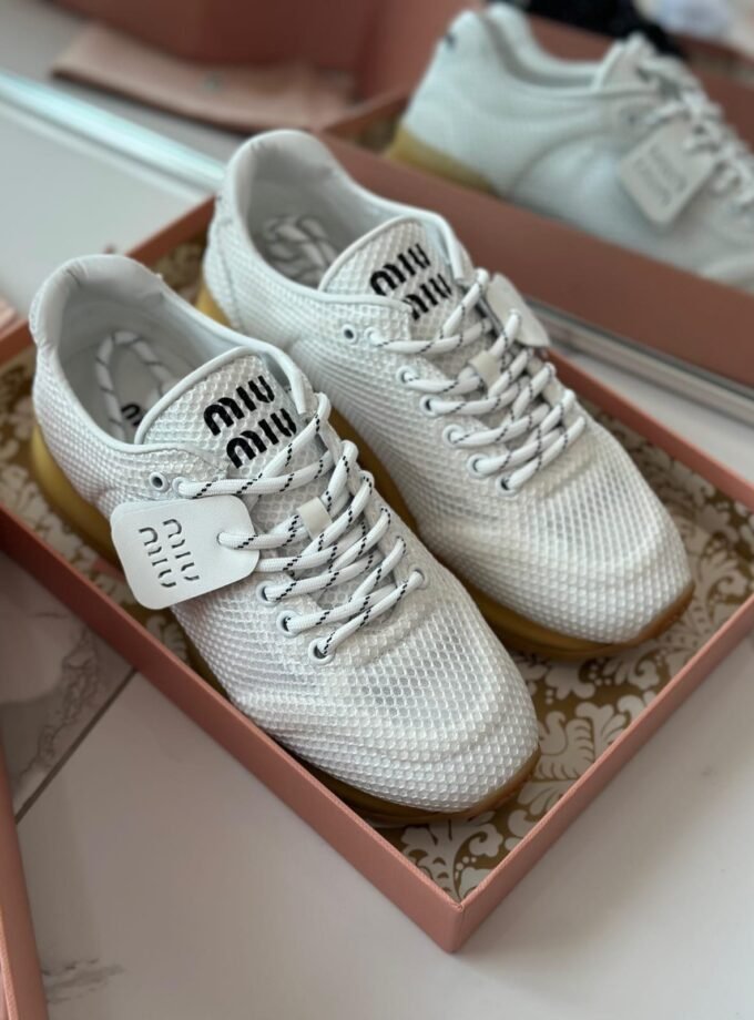 Miu Miu Women's White Low Top Sneakers