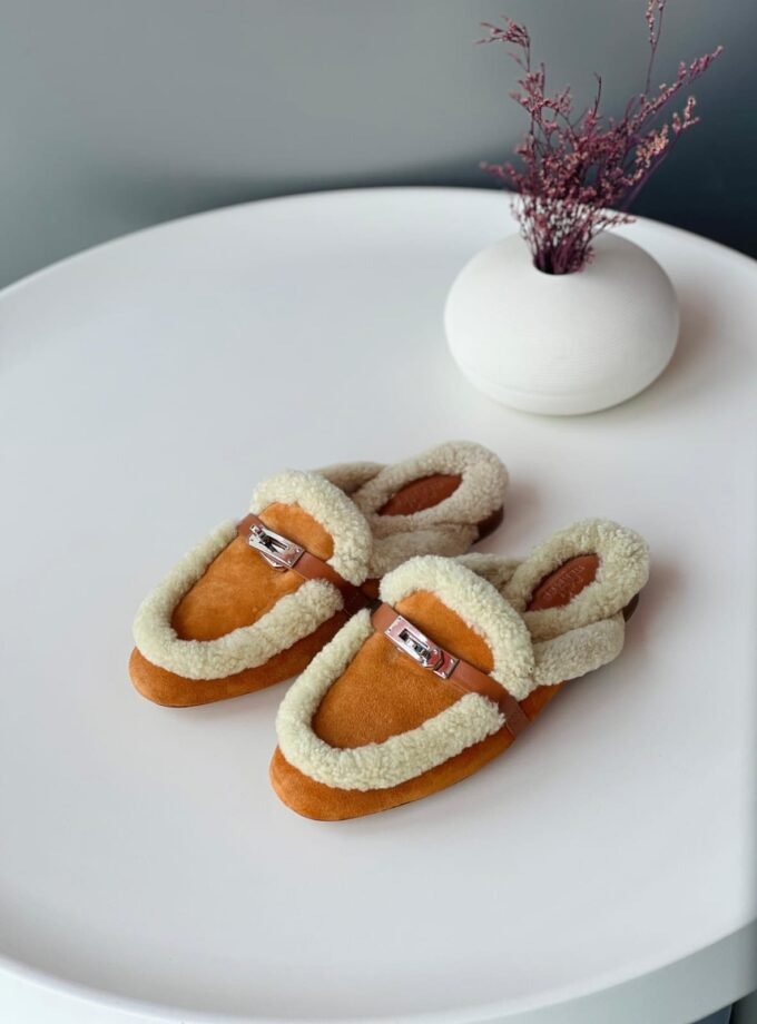 Hermès Oz mule slippers Brown