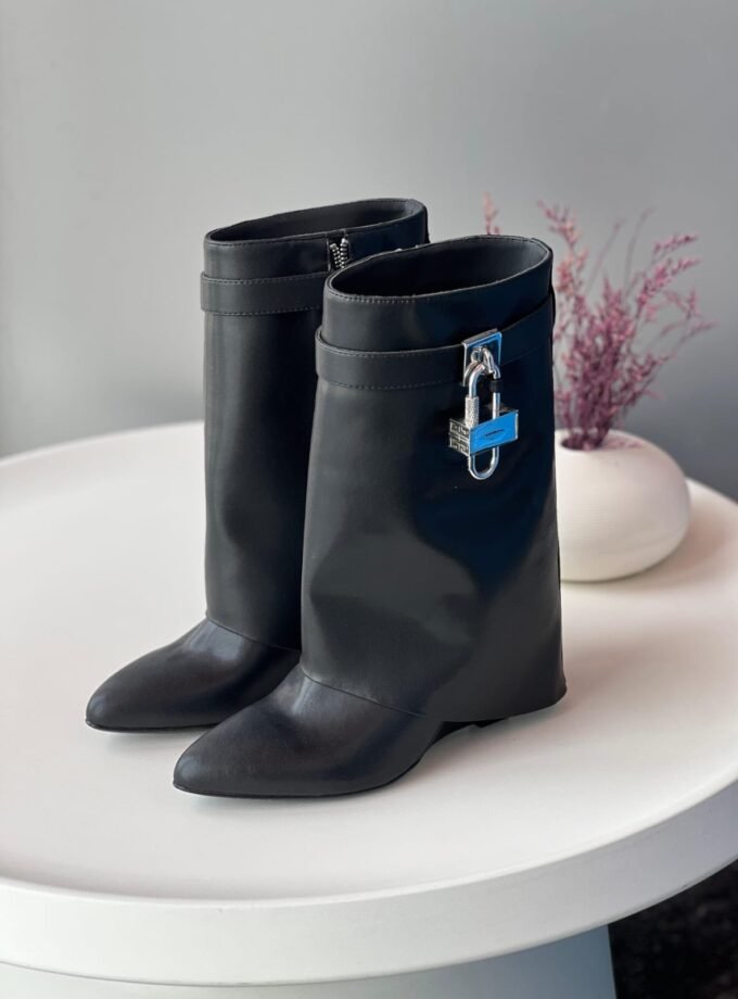 Givenchy Shark Lock Ankle Boots In Leather