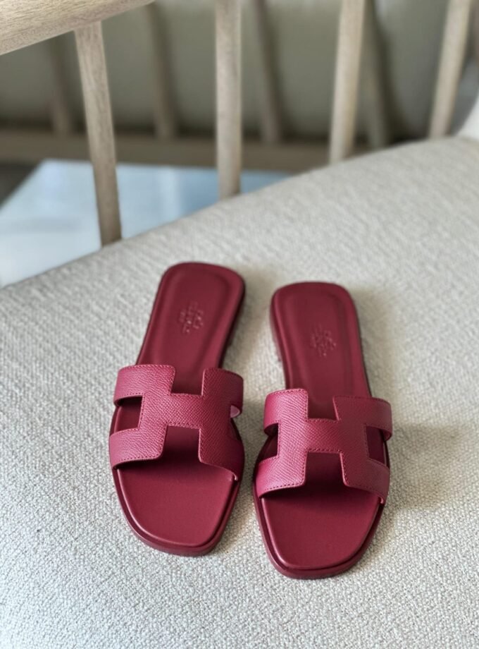 Hermès Oran Women's Slippers Maroon