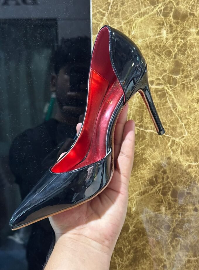 Side Red Bottom Black High Heel Shoes Women's