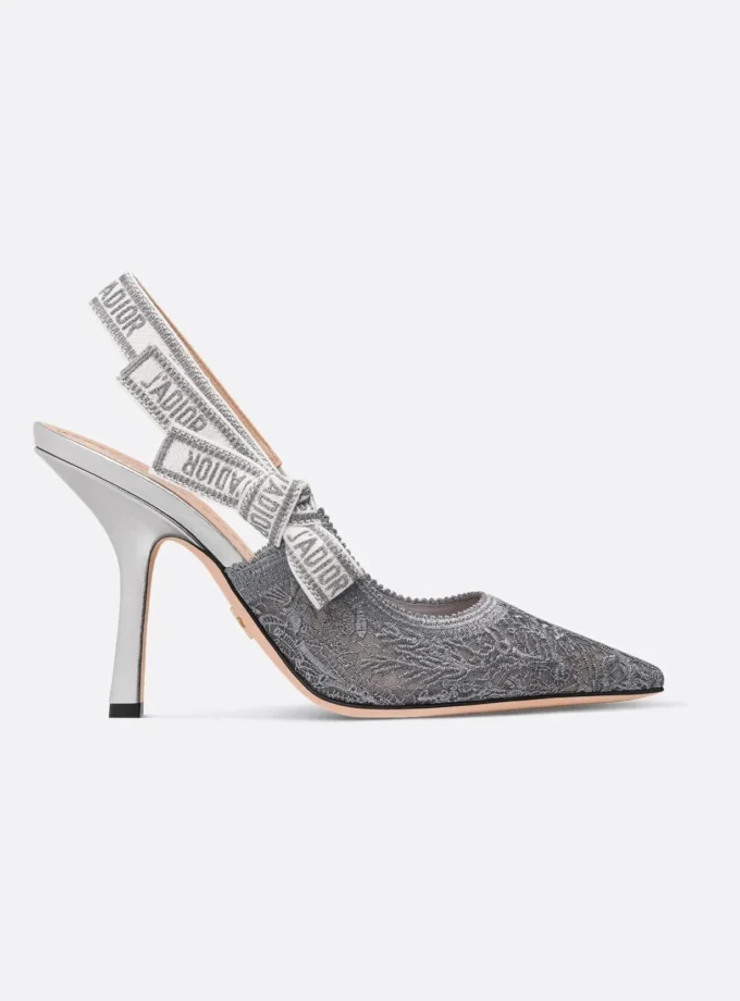 Dior J’Adior Slingback Pump Silver-Tone Metallic Thread
