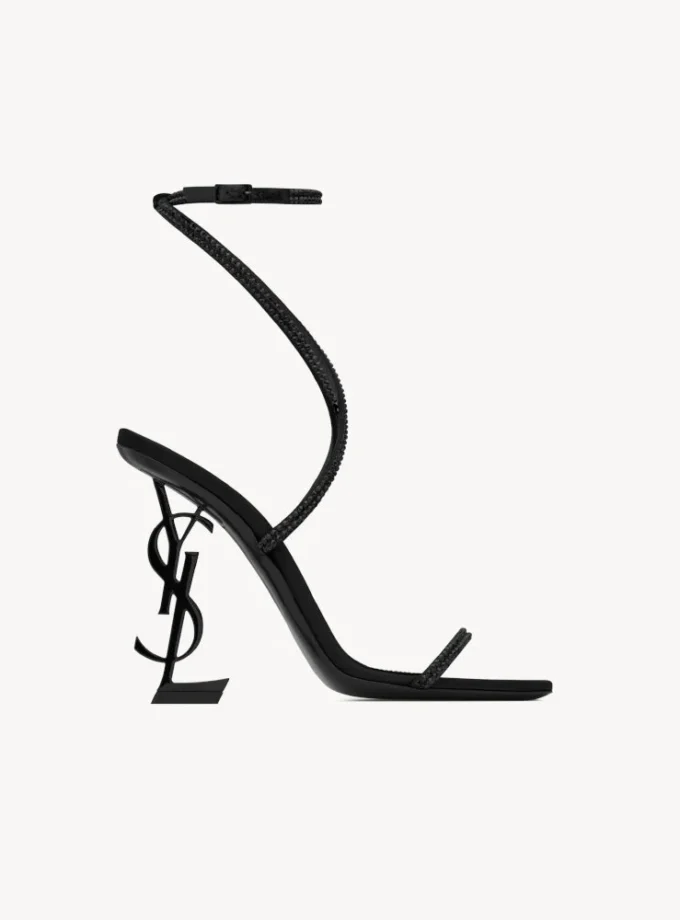 Saint Laurent Opyum Black Heeled Sandals