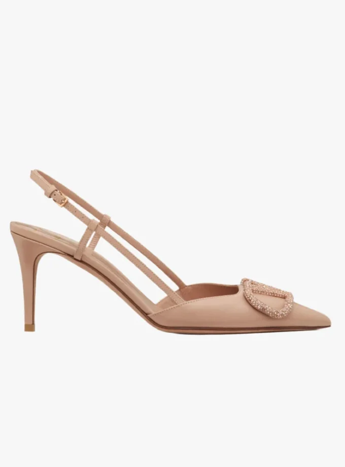 Valentino Garavani VLogo Signature Slingback pumps Beige