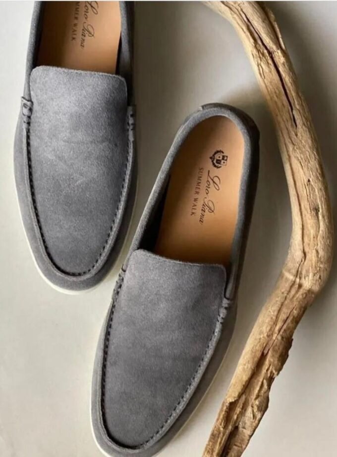 Loro Piana Summer Walk Loafers Grey Suede
