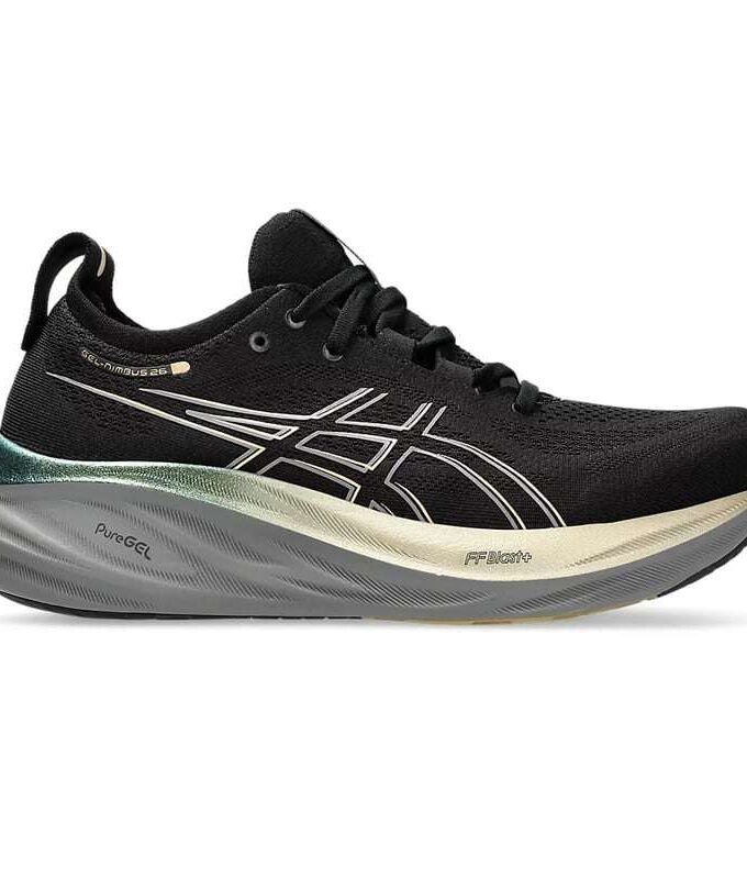 Asics Gel-Nimbus 26 Platinum Black & Champagne