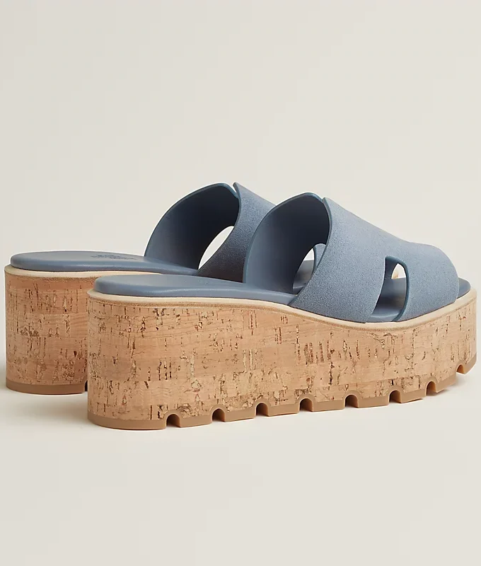 Hermès Eze 30 Oran Sandals Blue