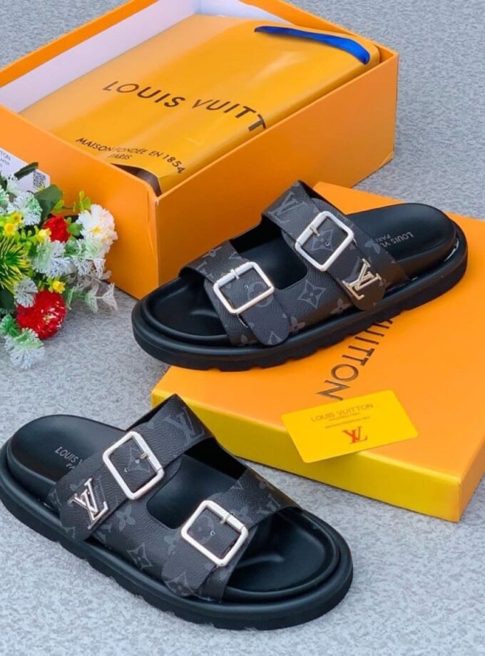 Louis Vuitton Slippers With Monogram Black